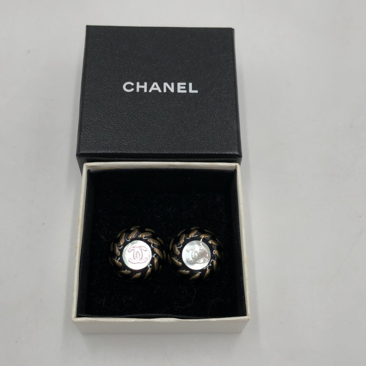 Chanel CC Button Clip-On Earrings
