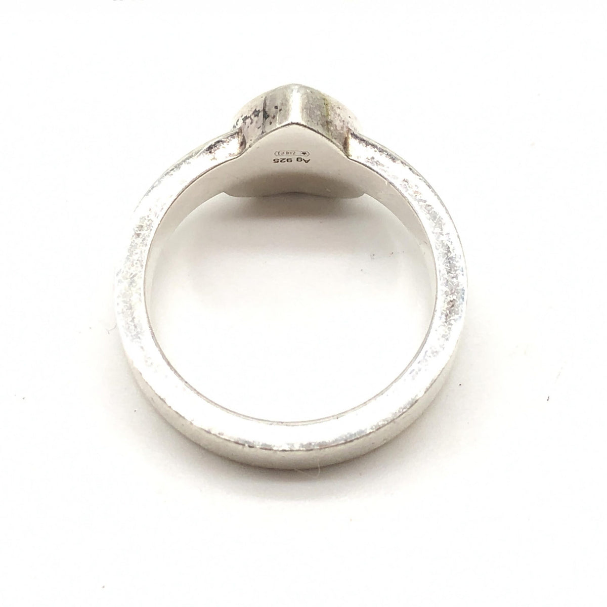 Gucci Sterling Silver Heart Trademark Ring, US Size 5.5