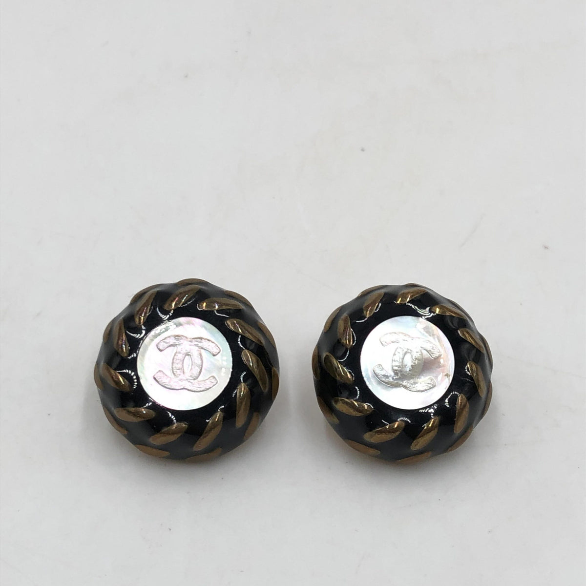 Chanel CC Button Clip-On Earrings