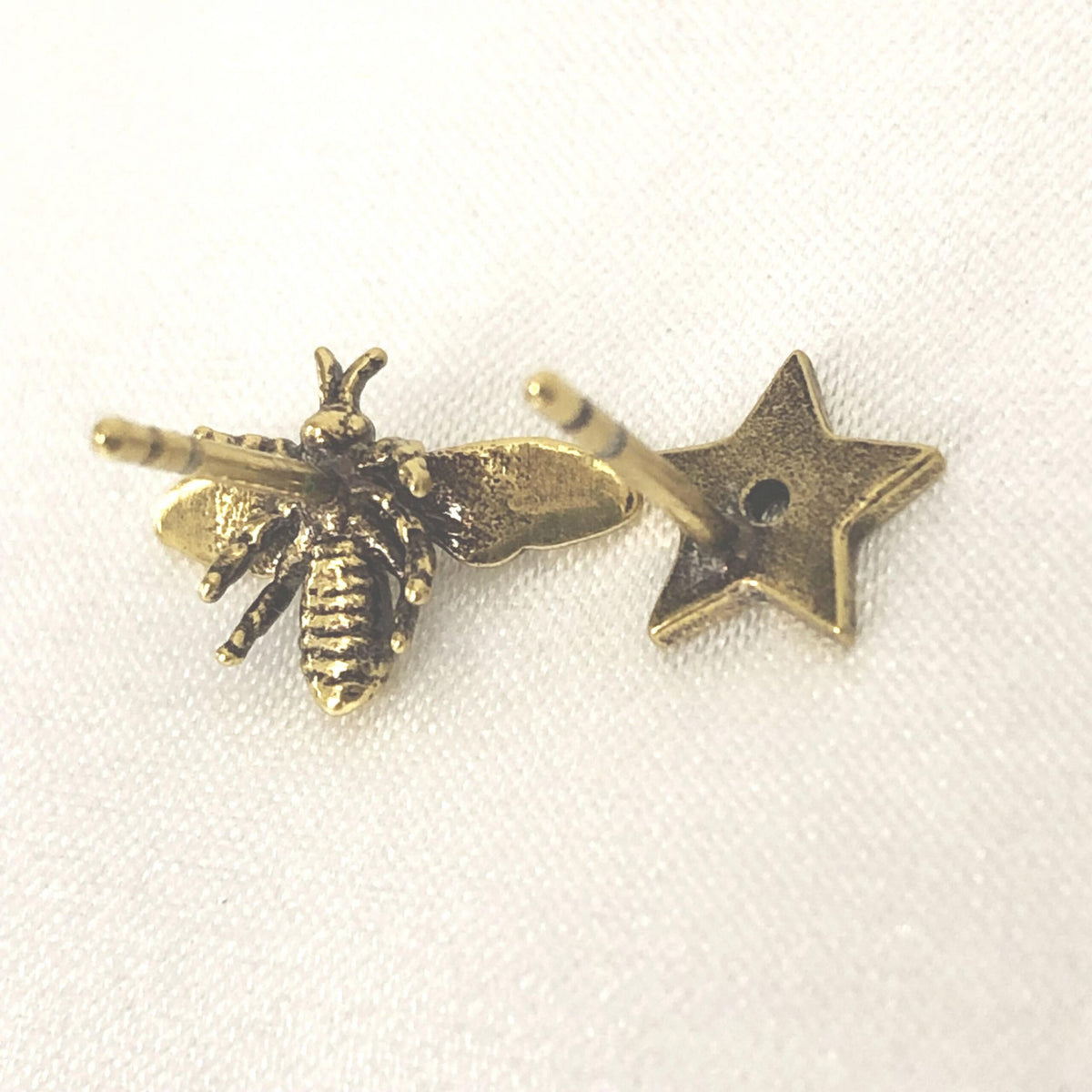 Christian Dior Crystal Embellished Metal Bee Earrings
