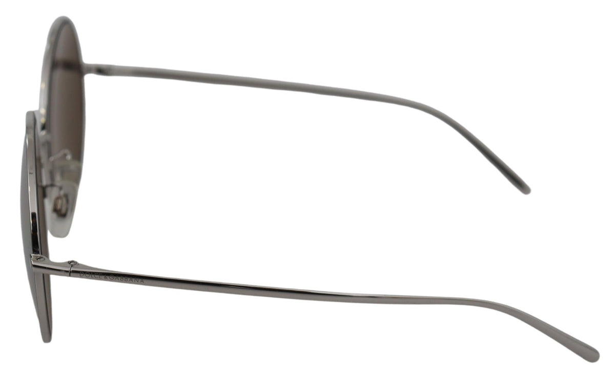 Dolce & Gabbana Silver Plated Round Gray Le nses Women Sunglasses
