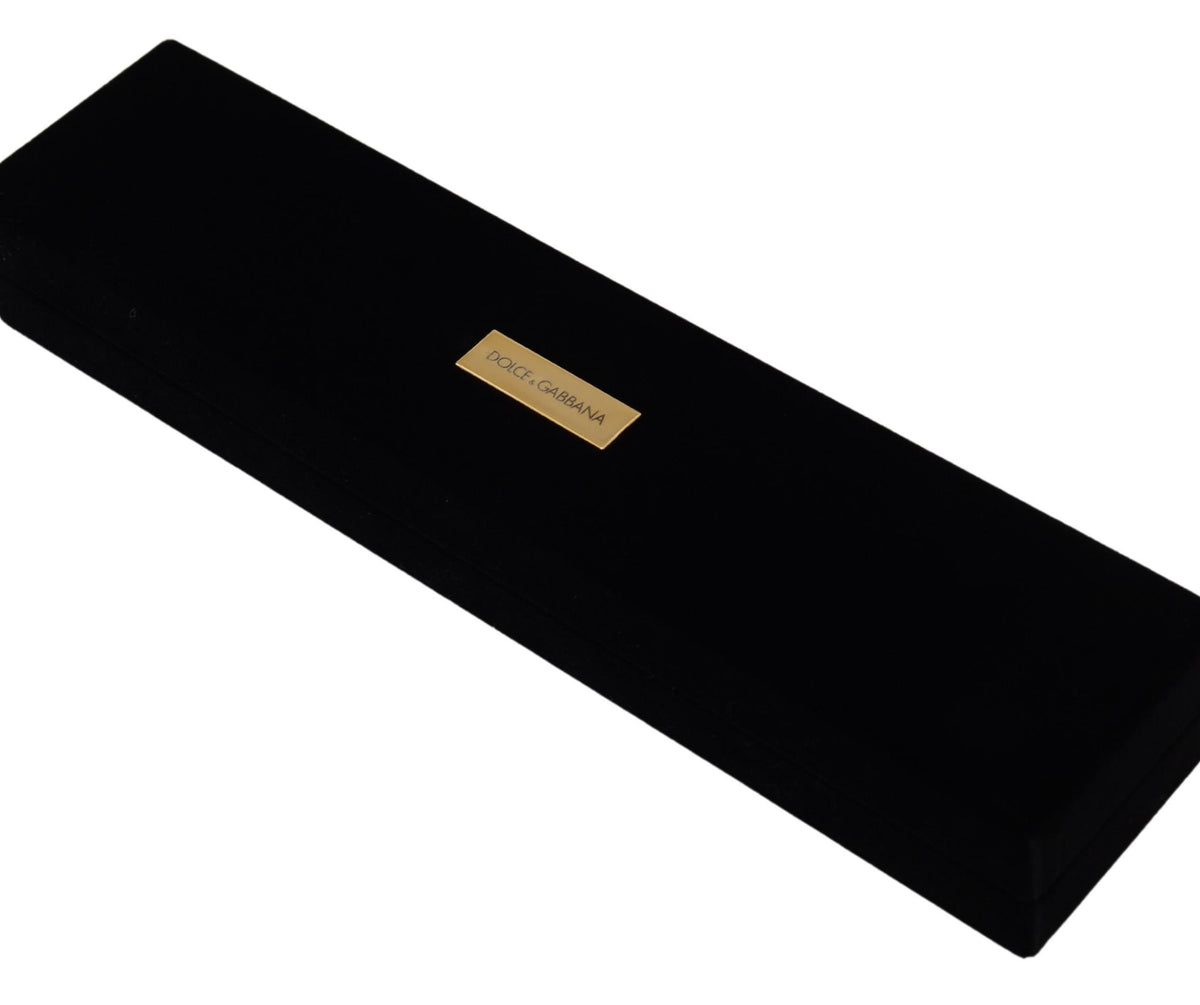 Dolce & Gabbana Black Velvet Logo Plaque Storage Bracelet Jewelry Box